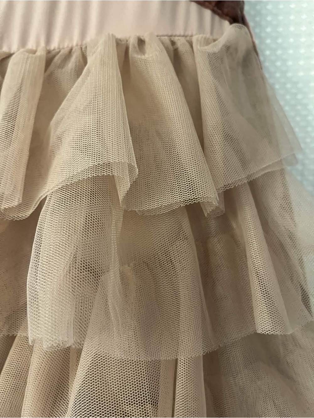 NWOT Joyfolie Mia Joy Mauve Ruffled Tulle Party Dress with Velvet Waistband - Picture 5 of 7